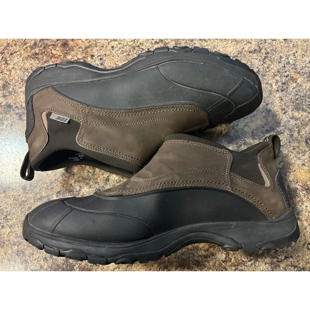 LL Bean Storm Chaser Waterproof Slip On Duck Boots‎ Mens 13 Brown Black 254646